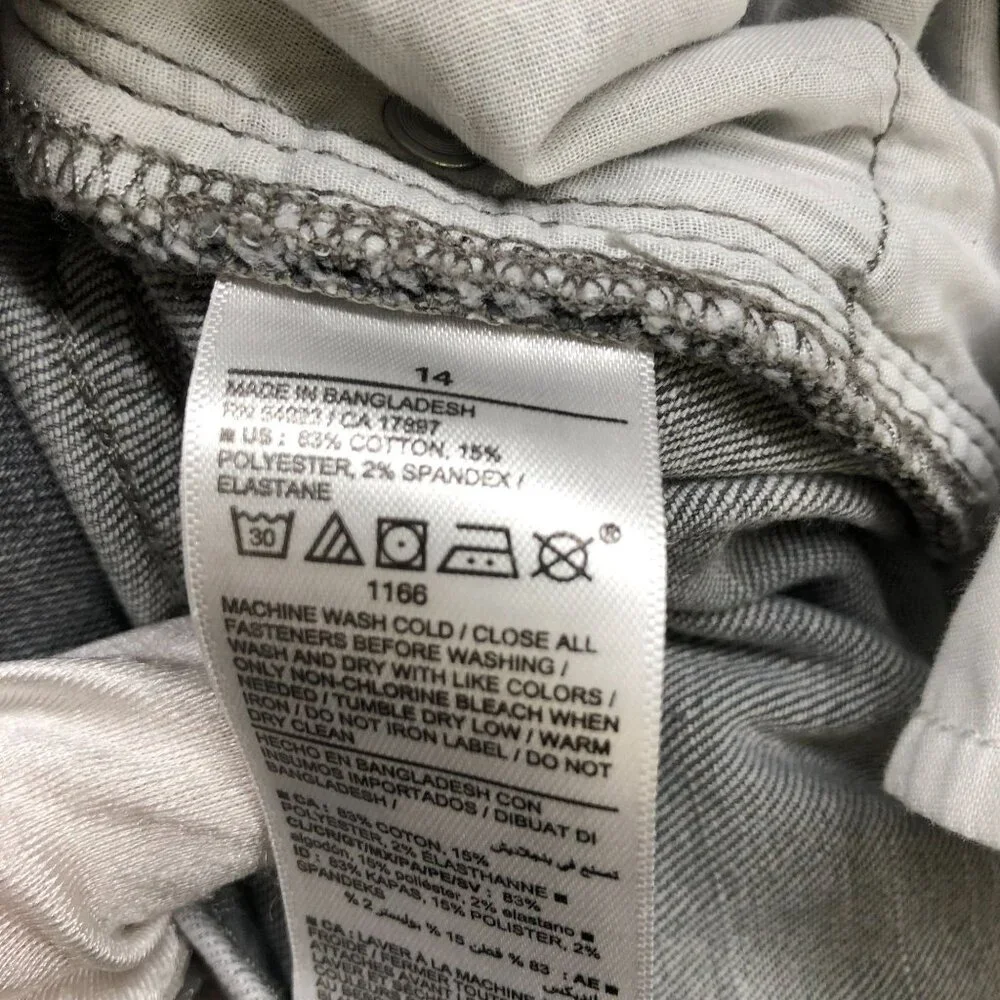 Old Navy Kids Boys Size 14 Slim Jeans‎ Karate Falcon Gray